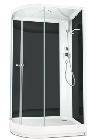 Душевая кабина Domani-Spa  Delight 128 R без электрики, черные стенки, прозрачное стекло