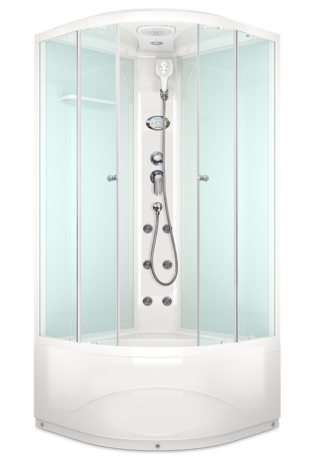 Душевая кабина Domani-Spa  Delight 110 high с гидромассажем, светлые стенки, прозрачное стекло