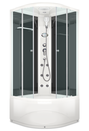 Душевая кабина Domani-Spa  Delight 110 high с гидромассажем, черные стенки, прозрачное стекло