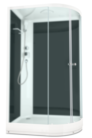 Душевая кабина Domani-Spa  Delight 128 L без электрики, черные стенки, сатин матированное стекло