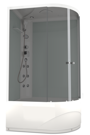 Душевая кабина Domani-Spa  Delight 128 high L с гидромассажем, светлые стенки, тонированное стекло
