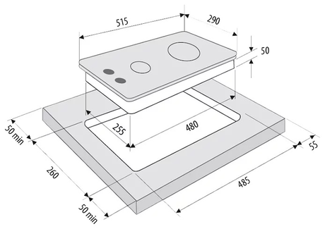 Варочная панель Fornelli  PGT 30 CALORE BL