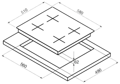 Варочная панель Korting  HK 60001 BW