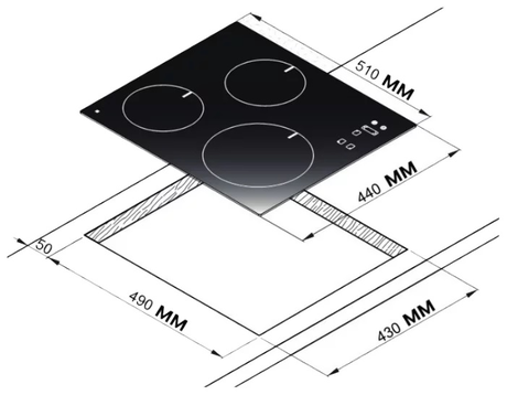 Варочная панель Korting  HI 42031 BW