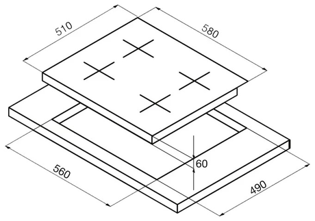 Варочная панель Korting  HIB 6409 BS