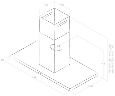 Вытяжка кухонная Elica THIN ISLAND IX/A/120