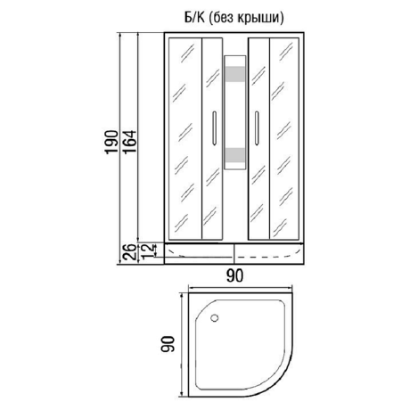 Душевая кабина River  DESNA 90/24 МТ б/к