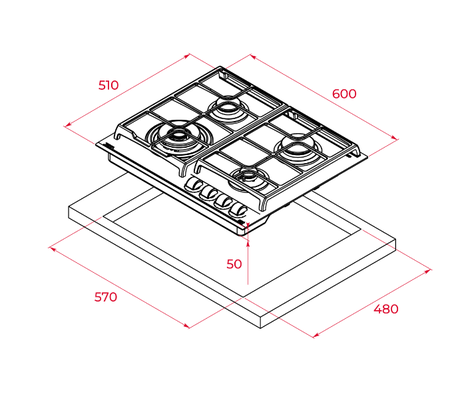 Варочная панель Teka  GZC 64320 XBN LONDON BRICK