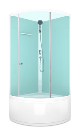 Душевая кабина Domani-Spa  Simple high без крыши, белые стенки, сатин матированное стекло