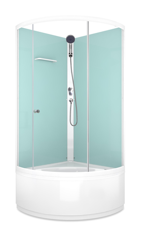 Душевая кабина Domani-Spa  Simple high без крыши, белые стенки, прозрачное стекло