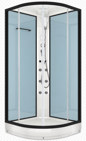 Душевая кабина Domani-Spa  Delight 99, без электрики, стенки Dusty blue, прозрачное стекло