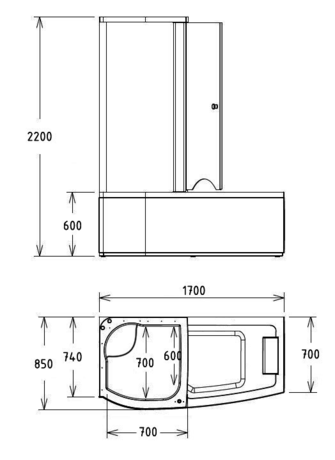 Ванна  Gemy G8040 C L