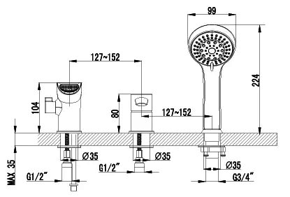 Душевая система Lemark Atlantiss LM3245C