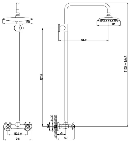 Душевая система Lemark Standard LM2160C