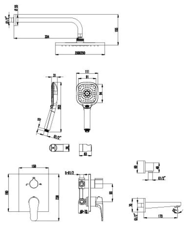 Душевая система Lemark Shift LM4322C