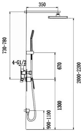 Душевая система Timo Helmi SX-4069/00-16SM хром-белый