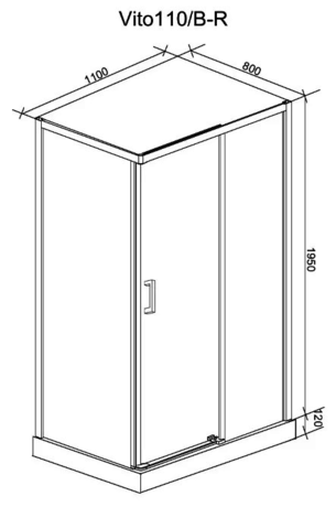 Душевое ограждение Cerutti  Vito110B-R