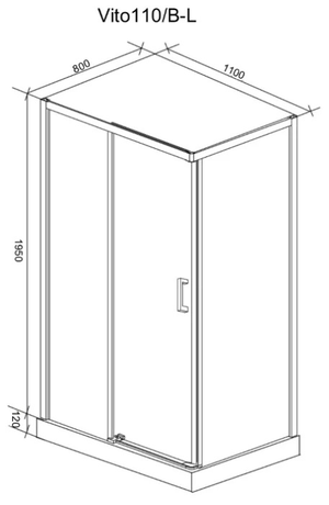 Душевое ограждение Cerutti  Vito110B-L 