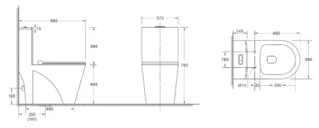 Унитаз WELTWASSER  WELZBACH 001 GL-WT 