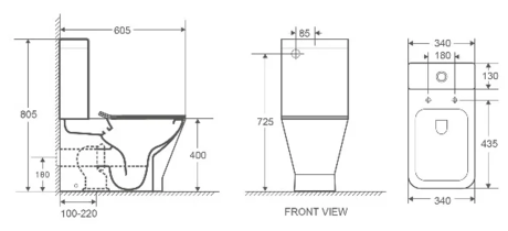 Унитаз WELTWASSER  ROTBACH 001 MT-BL 