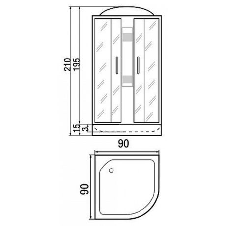 Душевая кабина River  NARA LIGHT 90/15 МТ