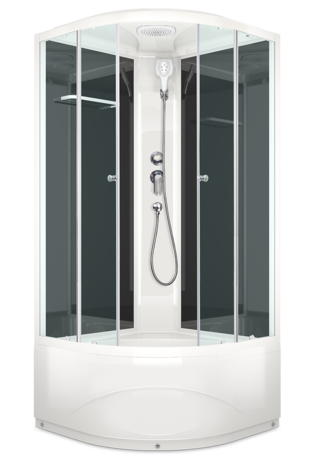 Душевая кабина Domani-Spa  Delight 99 high без электрики, чёрные стенки, прозрачное стекло