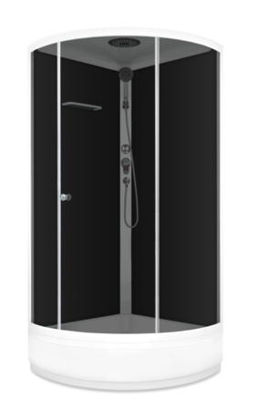 Душевая кабина Domani-Spa  Simple 99 mid с крышей, черные стенки, тонированное стекло