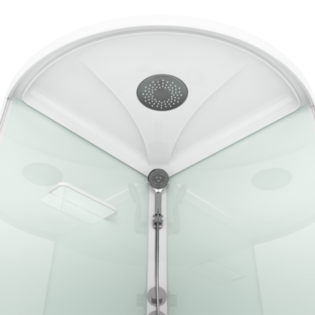 Душевая кабина Domani-Spa  Simple 99 с крышей, белые стенки, тонированное стекло