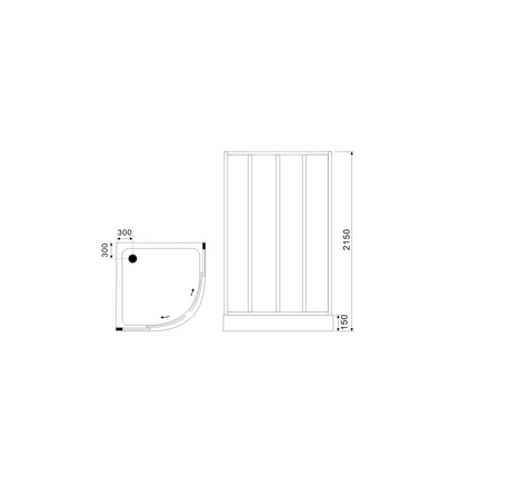 Душевая кабина Black&White  G8501-1000