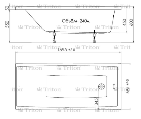 Ванна  Triton Джена 150 