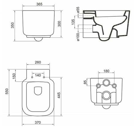 Унитаз BelBagno VASO BB127CH