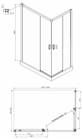 Душевое ограждение Ambassador Queen 11011106L 120x80