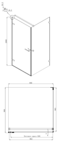 Душевое ограждение Ambassador Abner 10011101L 90x90
