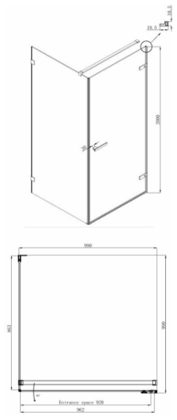 Душевое ограждение Ambassador Abner 10011102R 100x100