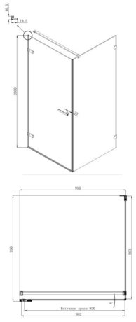 Душевое ограждение Ambassador Abner 10011102L 100x100