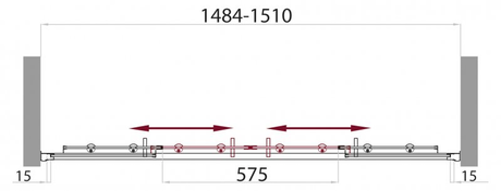 Душевое ограждение BelBagno UNO-VF-2-150/145-C-Cr 