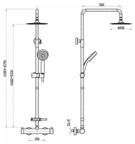 Душевая система BelBagno NOV-VSC-T-IN
