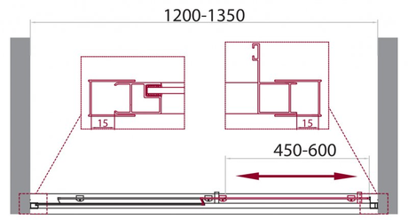 Душевое ограждение BelBagno UNIQUE-BF-1-120/135-P-Cr 