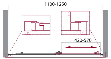Душевое ограждение BelBagno UNIQUE-BF-1-110/125-P-Cr 
