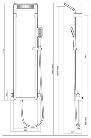 Душевая система Black&White  W1020 Velvet Black 
