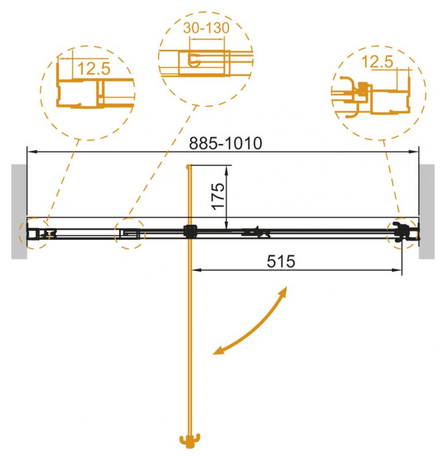Душевое ограждение CEZARES SLIDER-B-1-90/100-C-Cr 