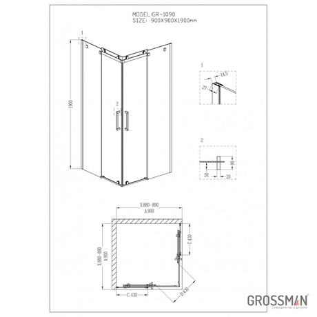 Душевое ограждение Grossman  GR-1090