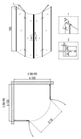 Душевое ограждение Niagara  NG-6616-08