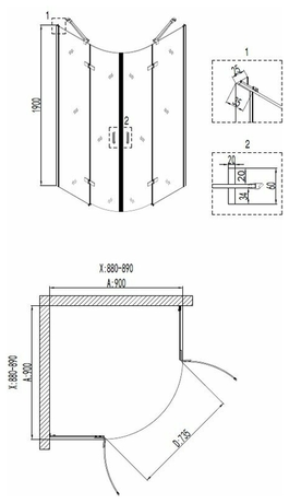 Душевое ограждение Niagara  NG-6615-08