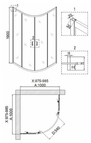 Душевое ограждение Niagara  NG-6607-08