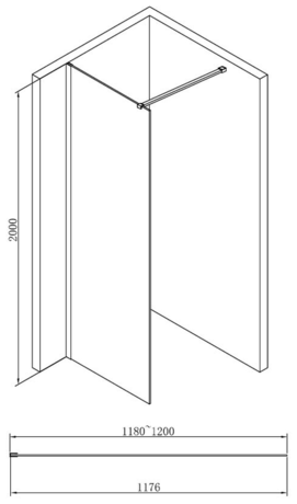Душевое ограждение Abber   Immer Offen AG61120B
