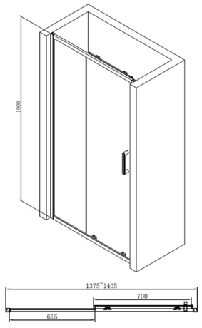 Душевое ограждение Abber   Schwarzer Diamant AG30140B