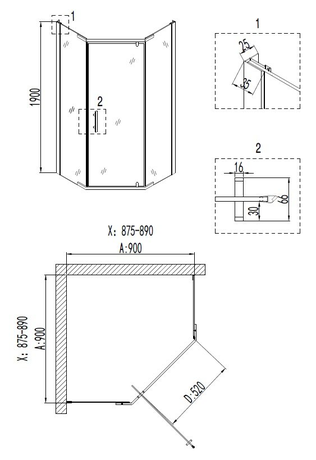 Душевое ограждение Niagara  NG-6605-08