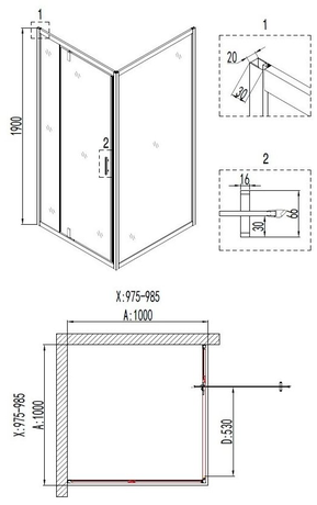 Душевое ограждение Niagara  NG-6602-08 