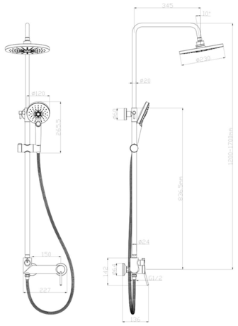 Душевая система Lemark Minima LM3860C  
